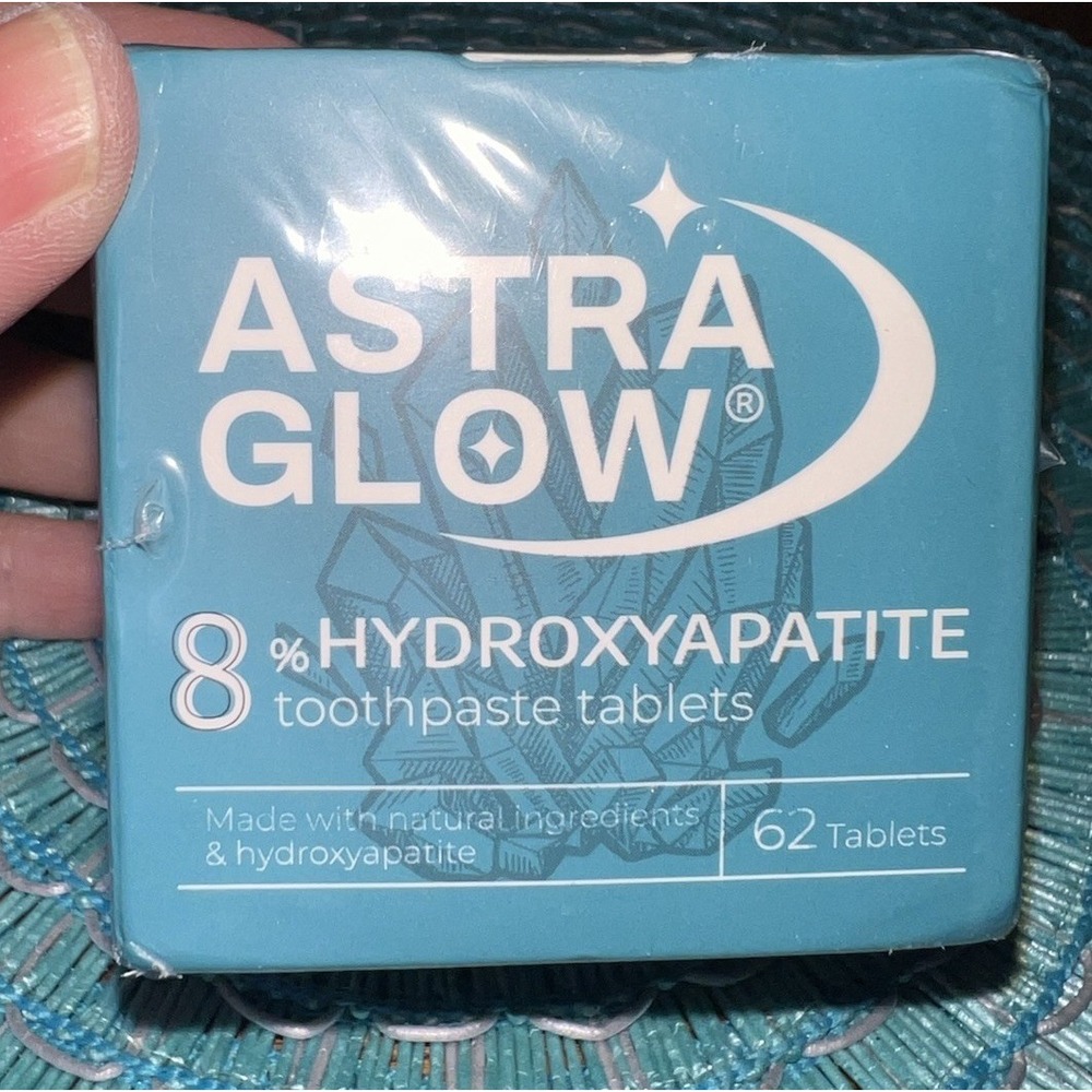 Astra Glow 8% Nano-Hydroxyapatite Toothpaste Tablets n-Ha Mint Travel Eco 62ct
